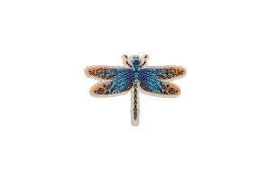 Drevená brošňa Modrá vážka
