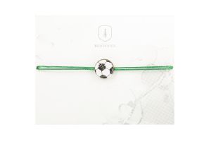 Povrázkový náramok Futbalová lopta zelený povrázok