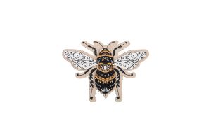Drevená brošňa Včela