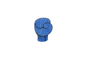 Drevená brošňa Modrá boxerská rukavica